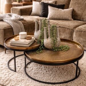 Salontafel set van 2 Puck - Aluminium