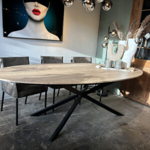 Ovale tafel met spinpoot - Lamulux - 180, 200, 220 of 250 cm