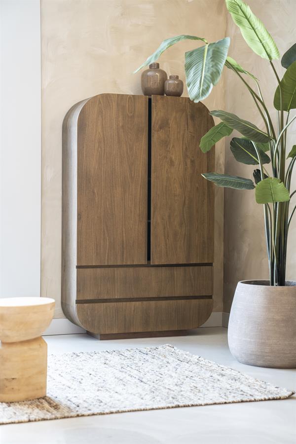 Wandkast King - Mangohout - 110x40x180 cm
